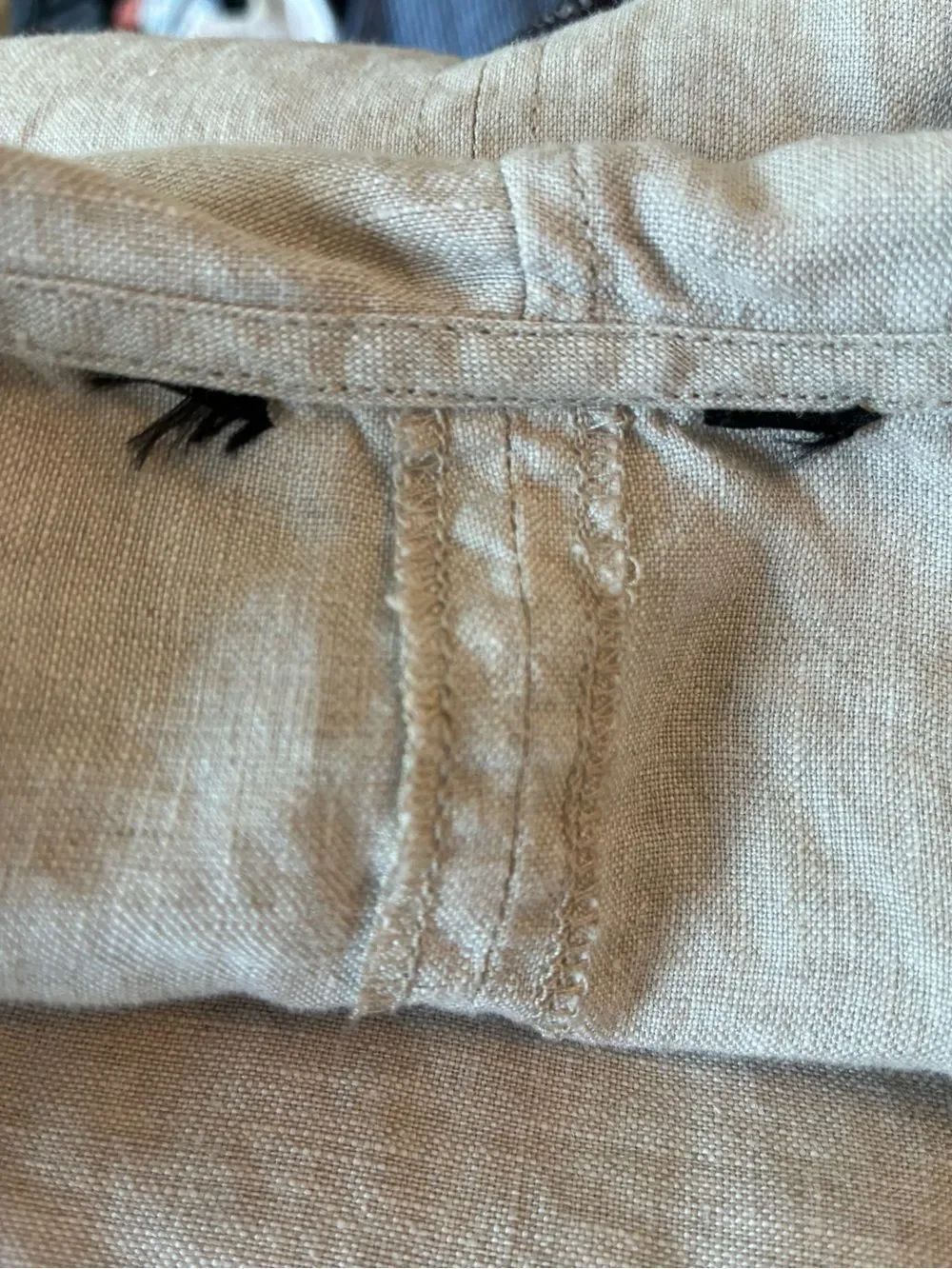 Relaxed Linen Tunic w-Draped Cowl Neck & convertible sleeves great pockets! - Picture 9 of 9
